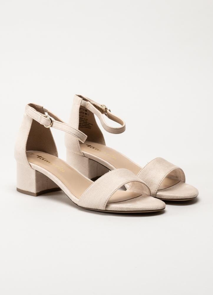 Tamaris - Beige sandaletter i mockaimitation