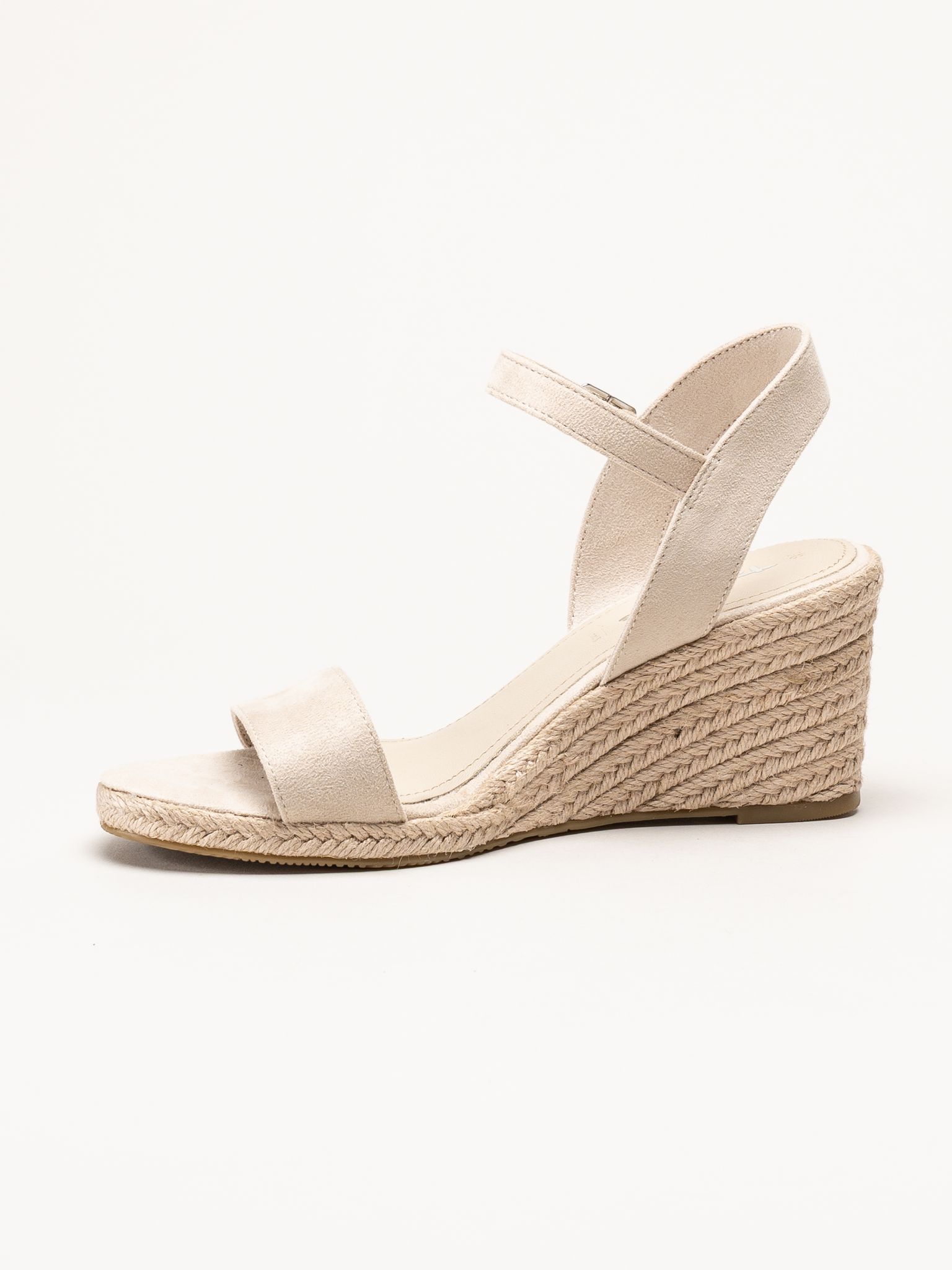 Tamaris - Beige espadrillos med kilklack