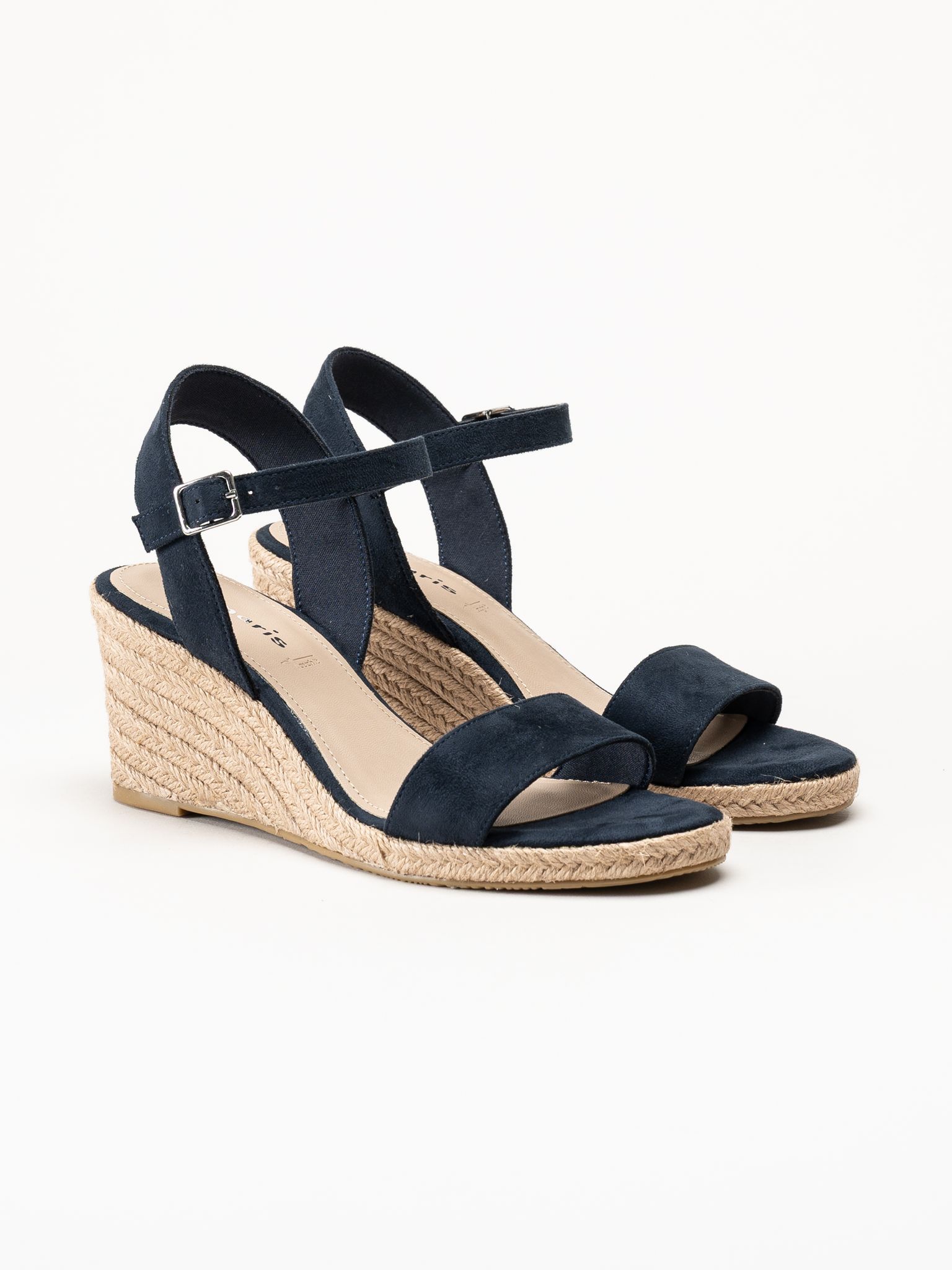 Tamaris - Blå espadrillos med kilklack