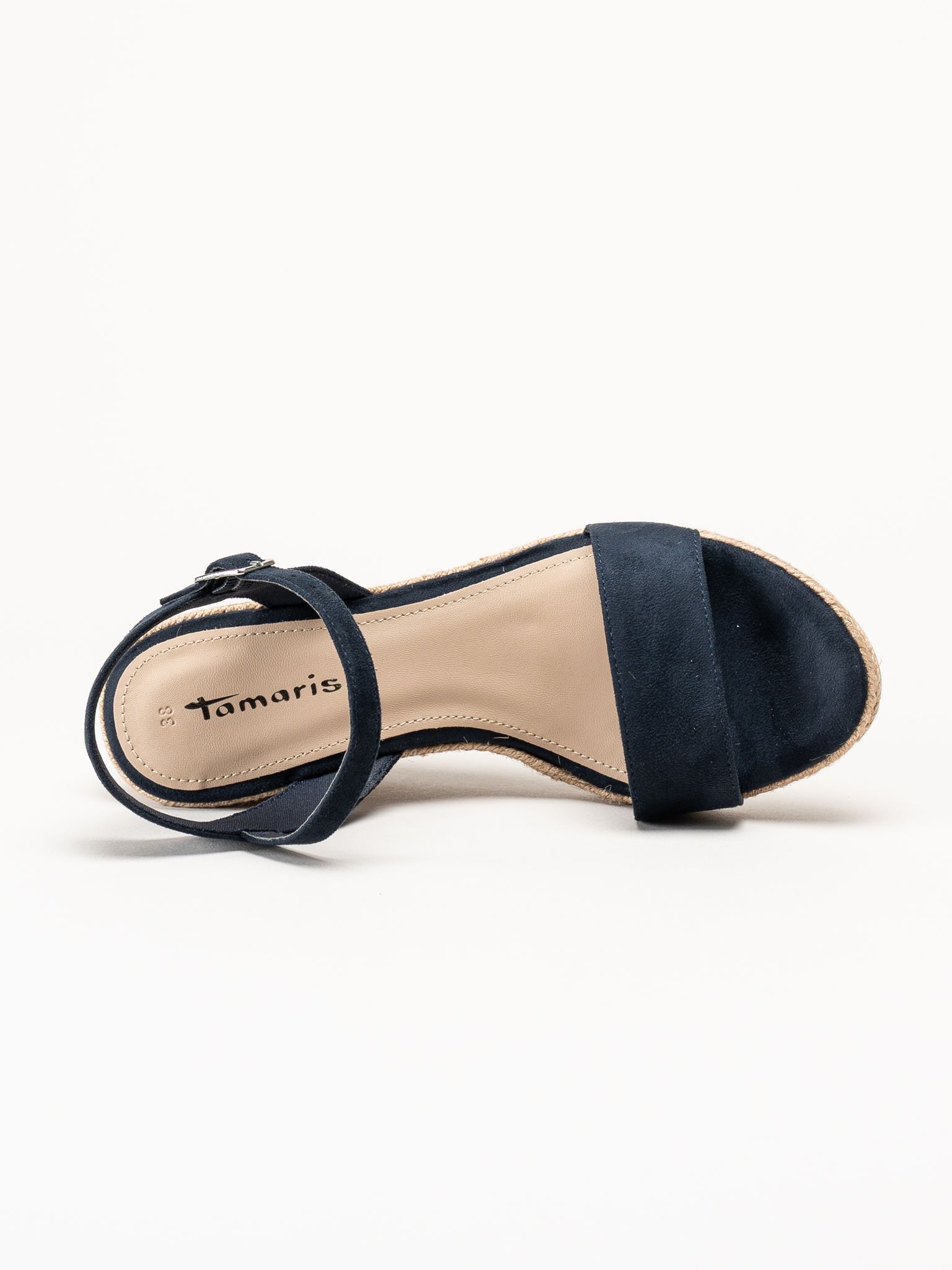 Tamaris - Blå espadrillos med kilklack