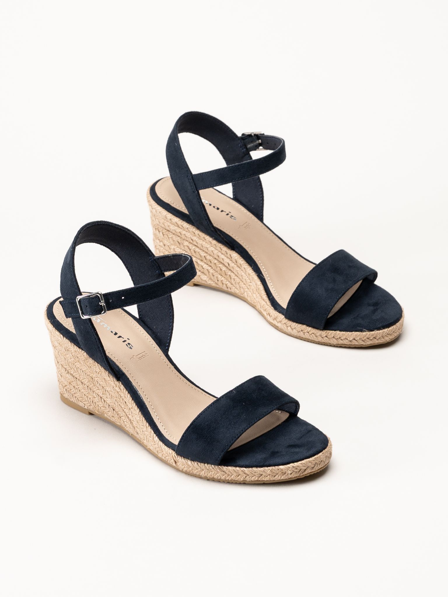 Tamaris - Blå espadrillos med kilklack
