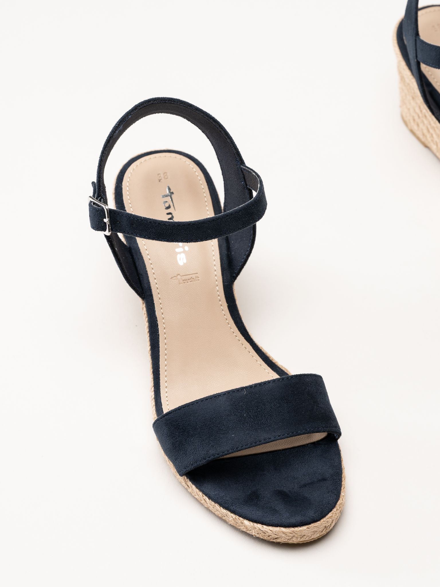 Tamaris - Blå espadrillos med kilklack