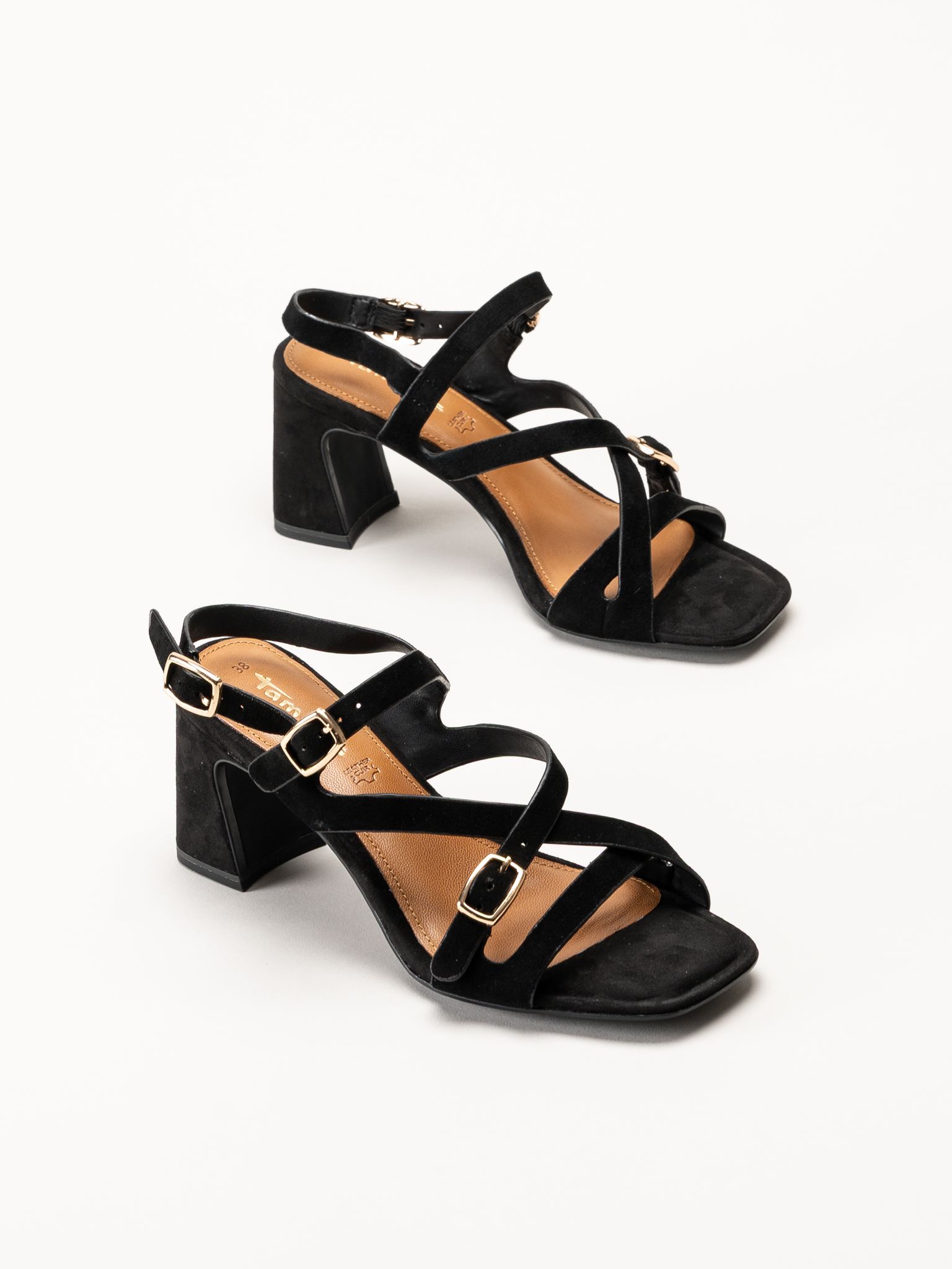 Tamaris - Svarta sandaletter i mocka