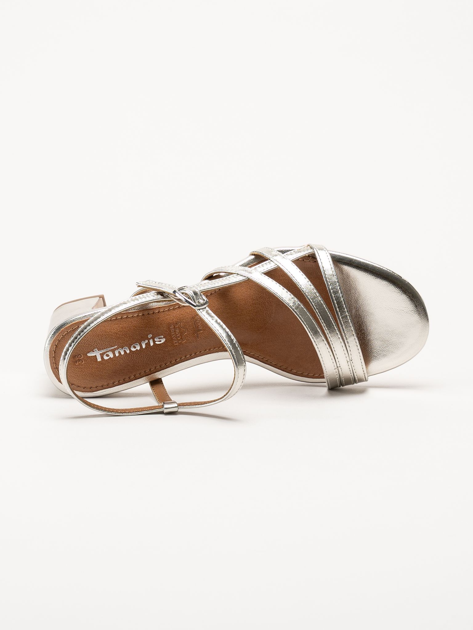 Tamaris - Silverfärgade sandaletter