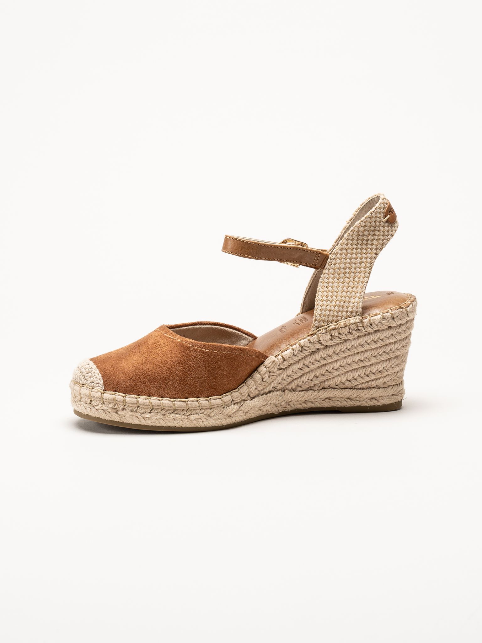 Tamaris - Ljusbruna espadrillos med kilklack