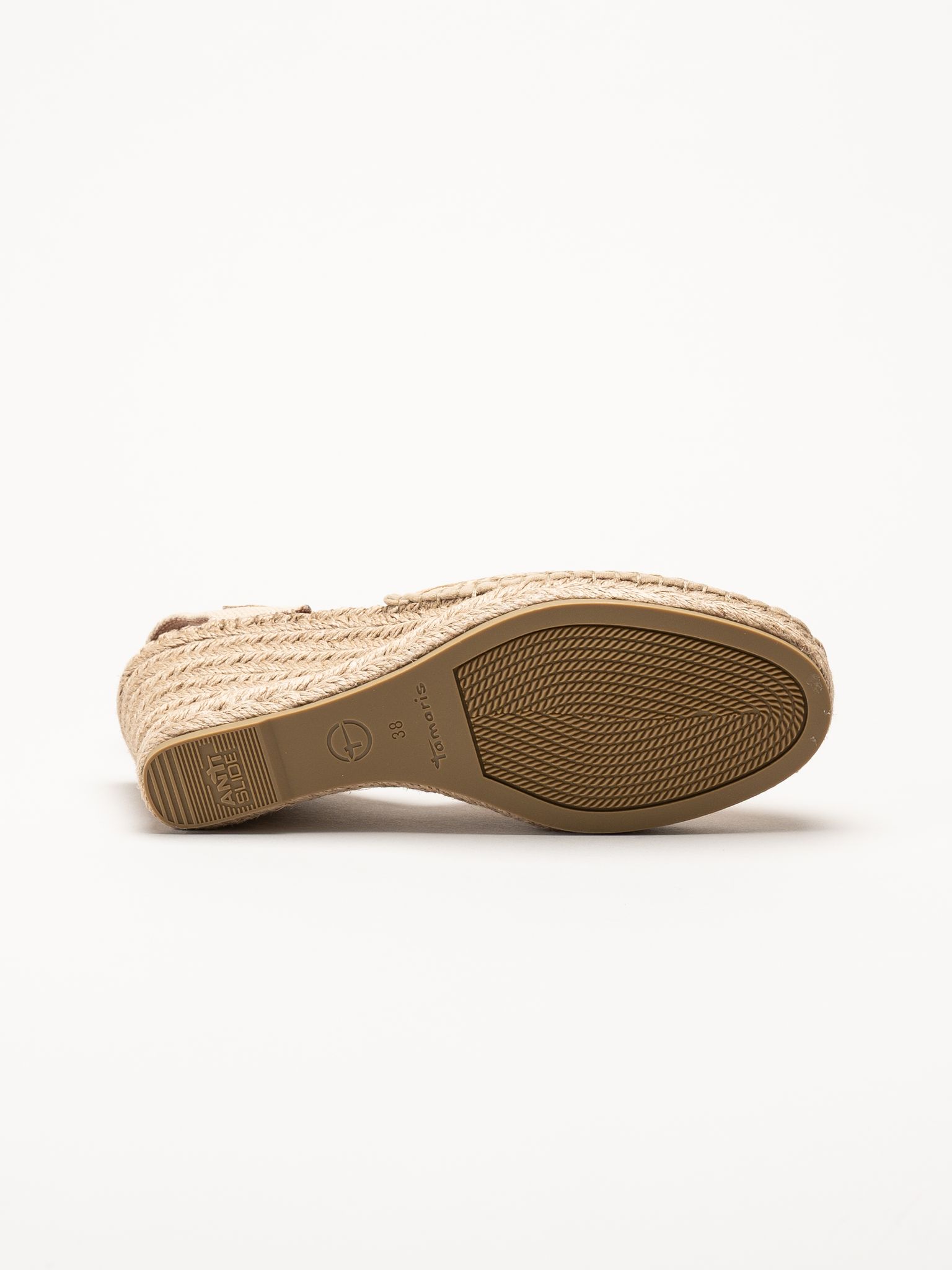 Tamaris - Guldiga espadrillos med kilklack
