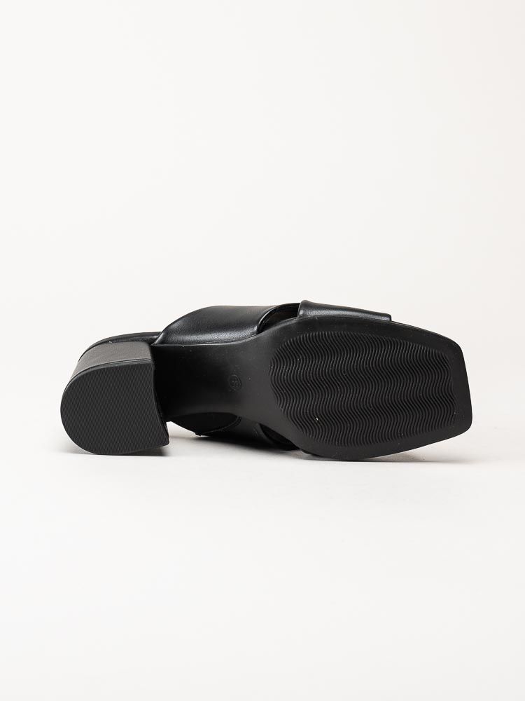 Marco Tozzi - Svarta mules i skinnimitation
