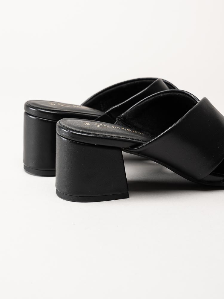 Marco Tozzi - Svarta mules i skinnimitation