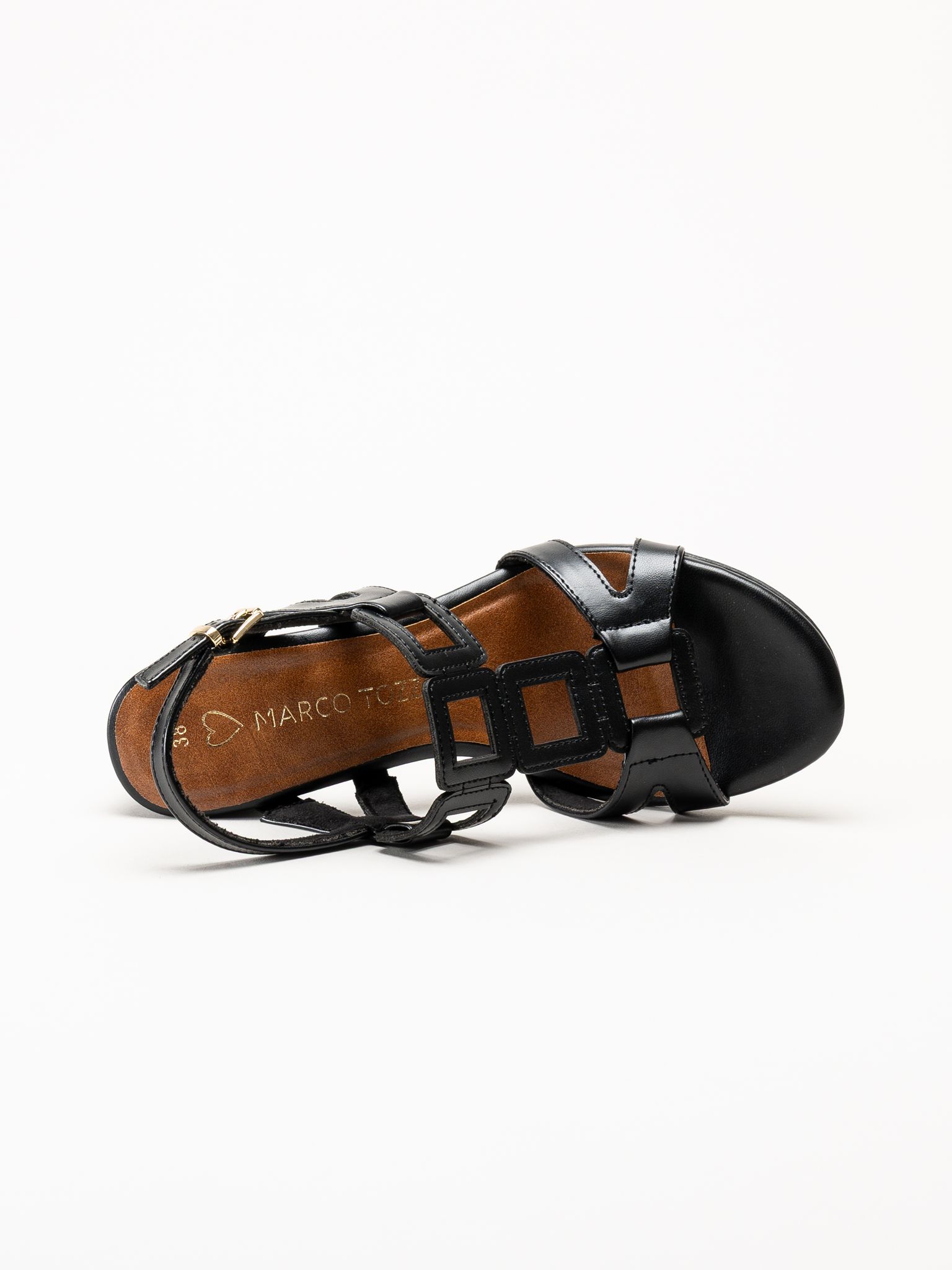 Marco Tozzi - Svarta sandaletter i skinnimitation