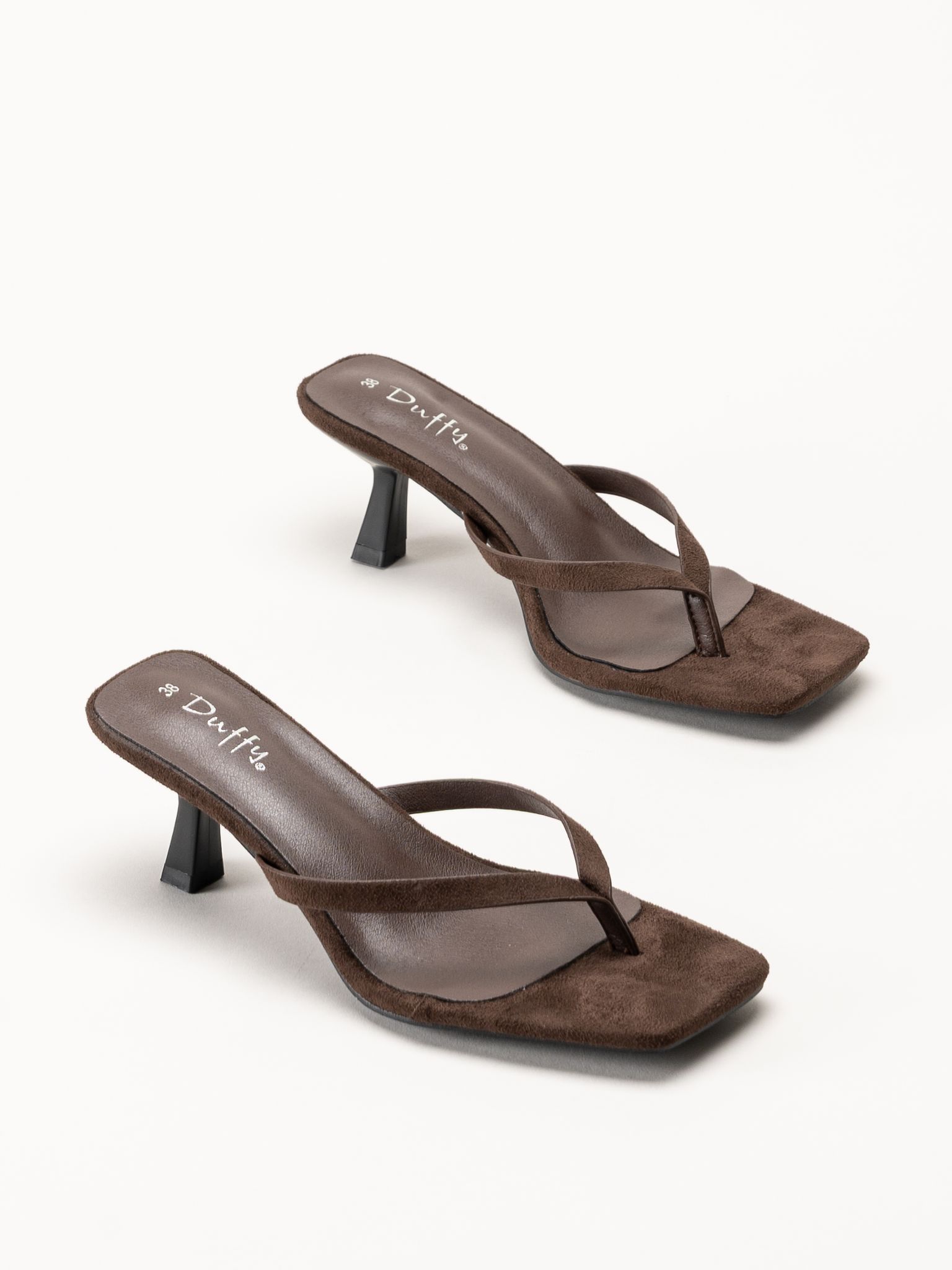 Duffy - Mörkbrun mules med tårem