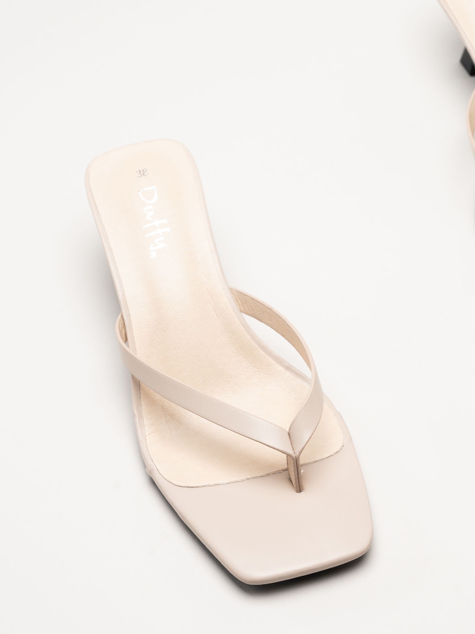 Duffy - Beige mules med tårem