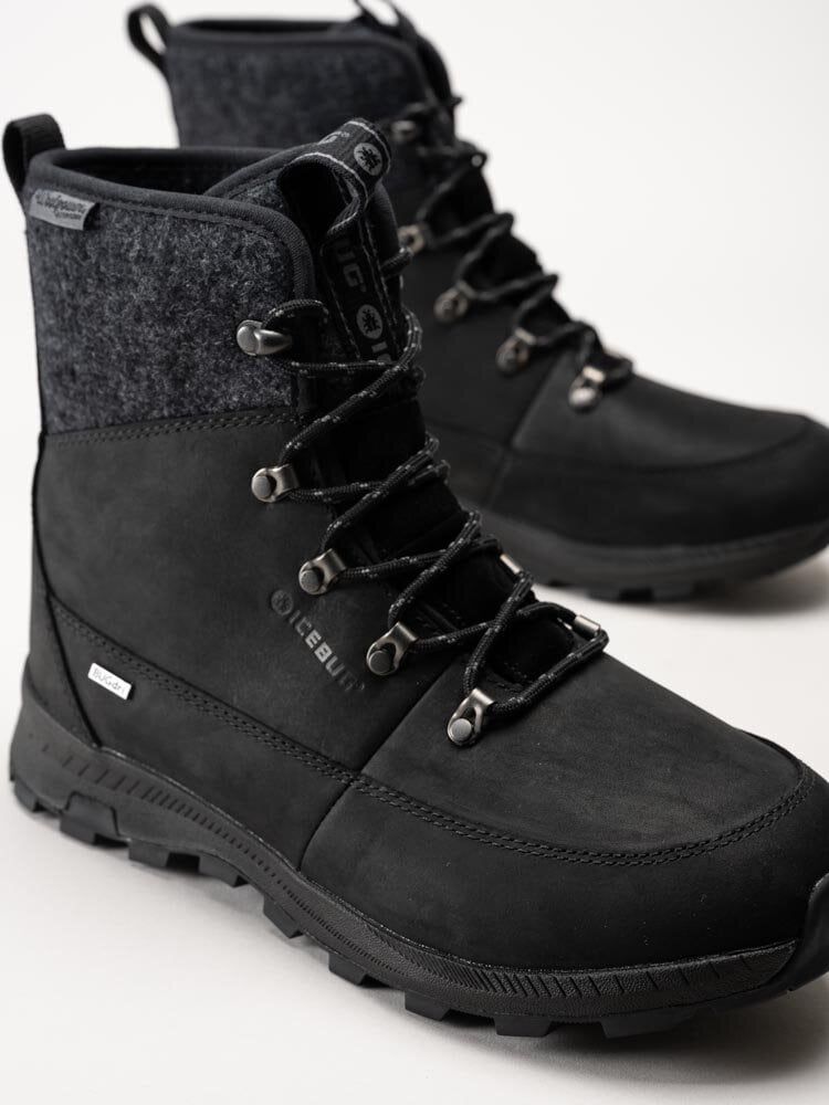 Icebug - Adak Wool Wmns Michelin - Svarta vinterkängor i nubuck