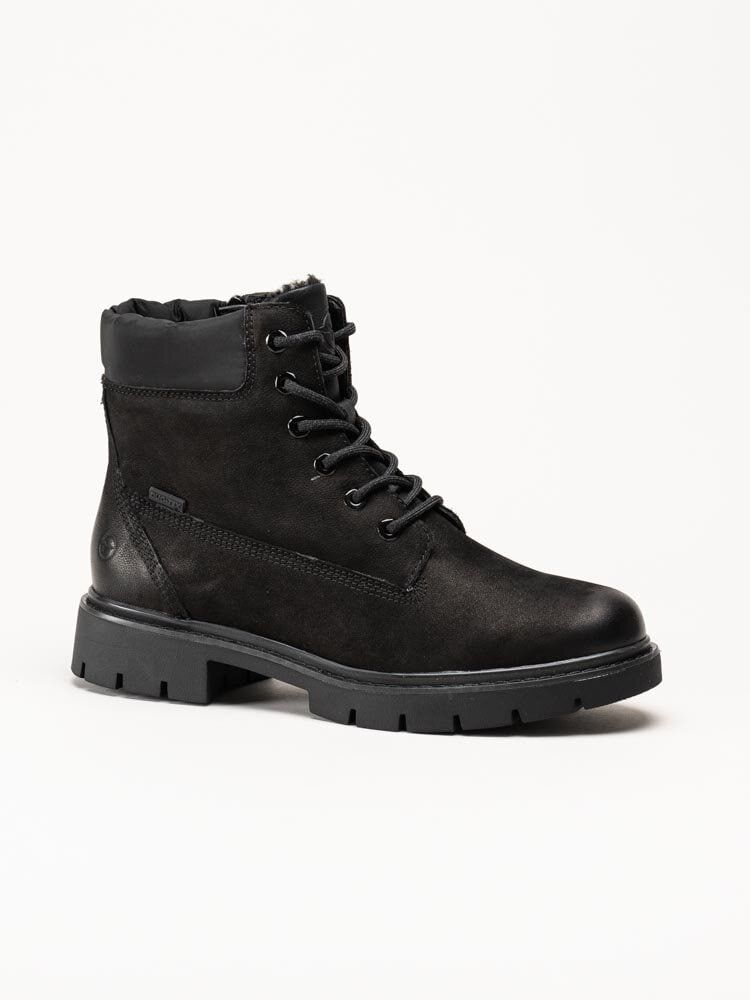 Tamaris Wide - Svarta kängor i nubuck