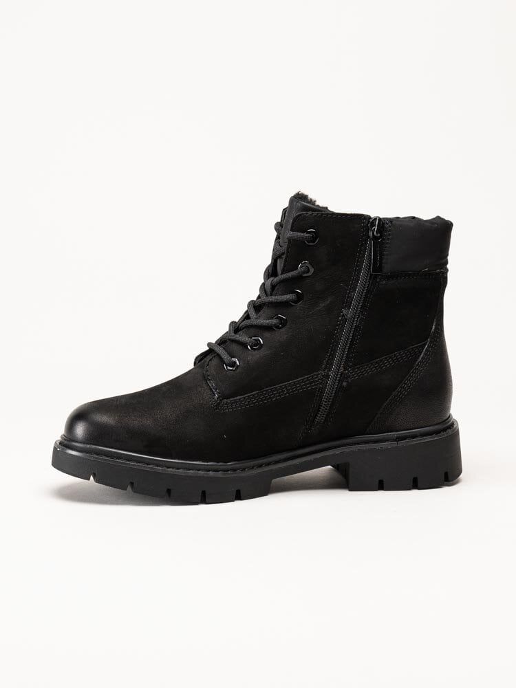 Tamaris Wide - Svarta kängor i nubuck