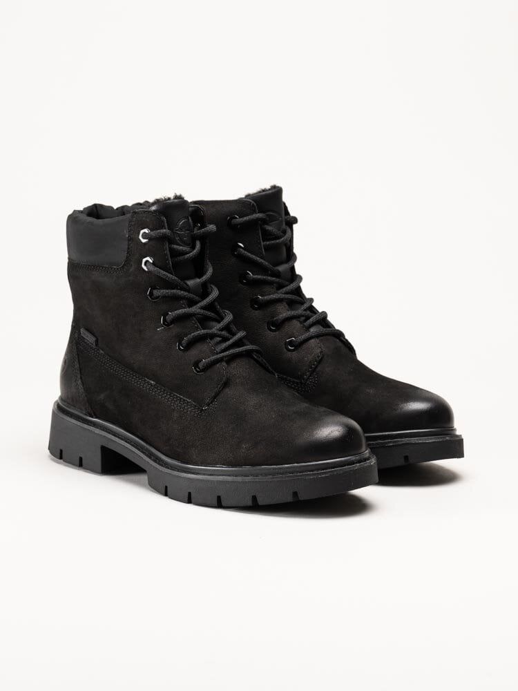 Tamaris Wide - Svarta kängor i nubuck