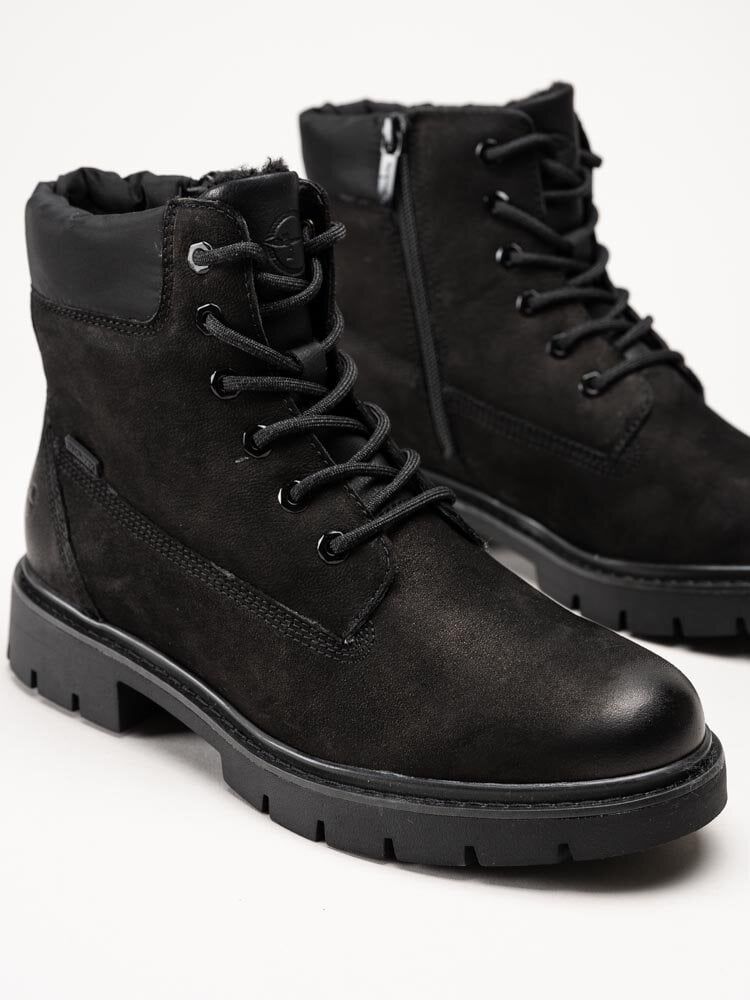 Tamaris Wide - Svarta kängor i nubuck