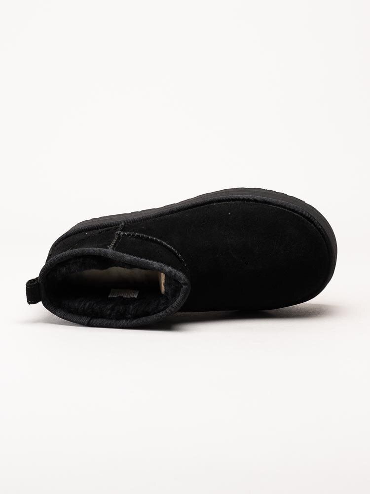 UGG - Classic Ultra Mini Platform - Svarta låga platåboots i mocka