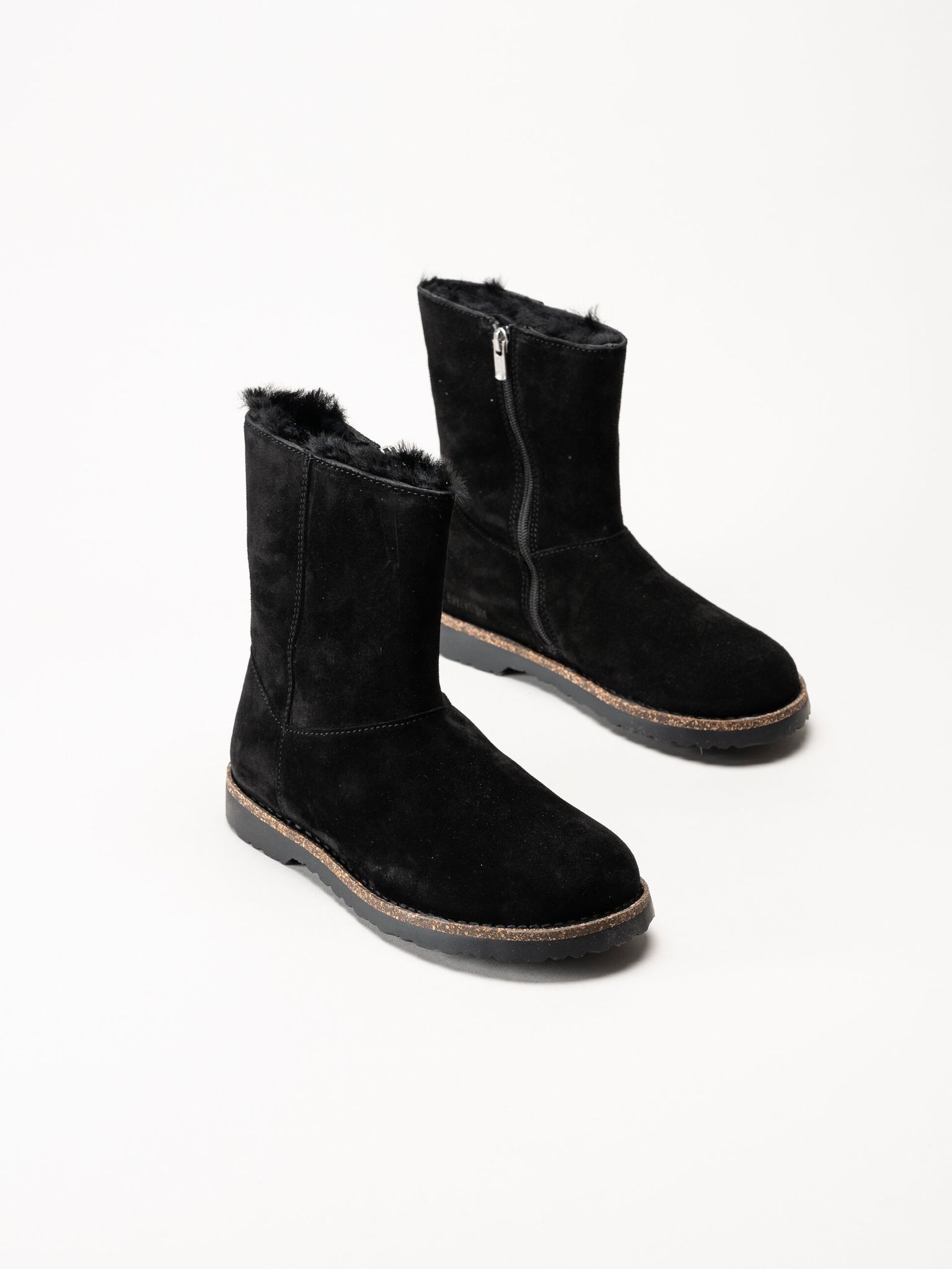 Birkenstock - Uppsala Zip Shearling suede - Svarta boots i mocka