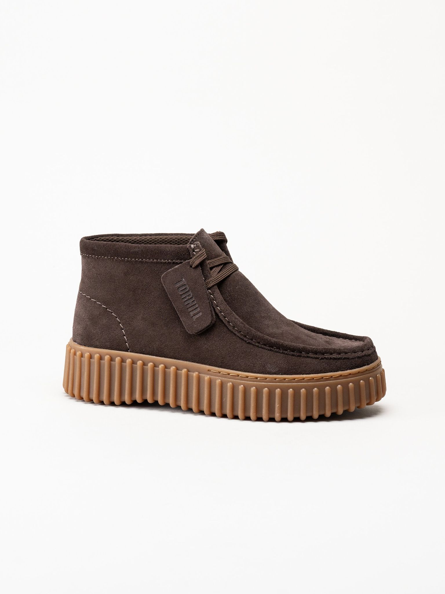 Clarks - Torhill Moss D - Mörkbruna kängor i mocka