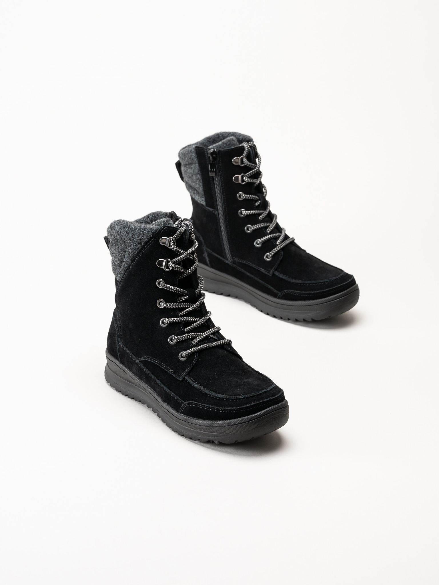 Wildflower - Erith - Svarta fodrade kängor i mocka