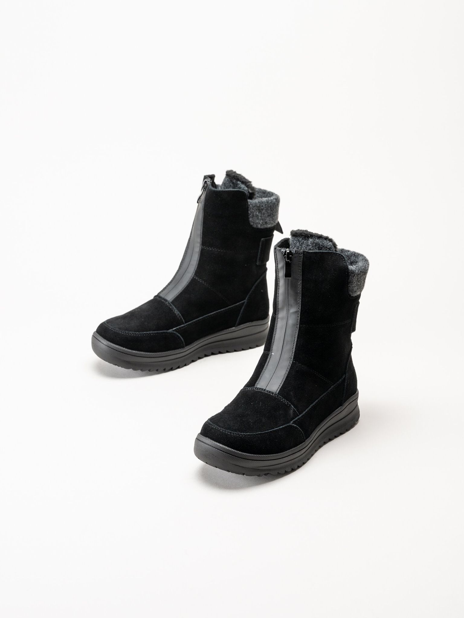 Wildflower - Chadwell - Svarta fodrade kängor i mocka