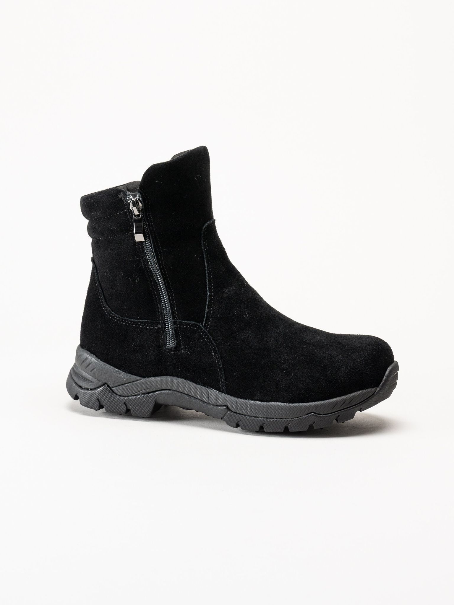 Eskimo - Kenton Studs - Svarta fodrade boots med dobbar i mocka