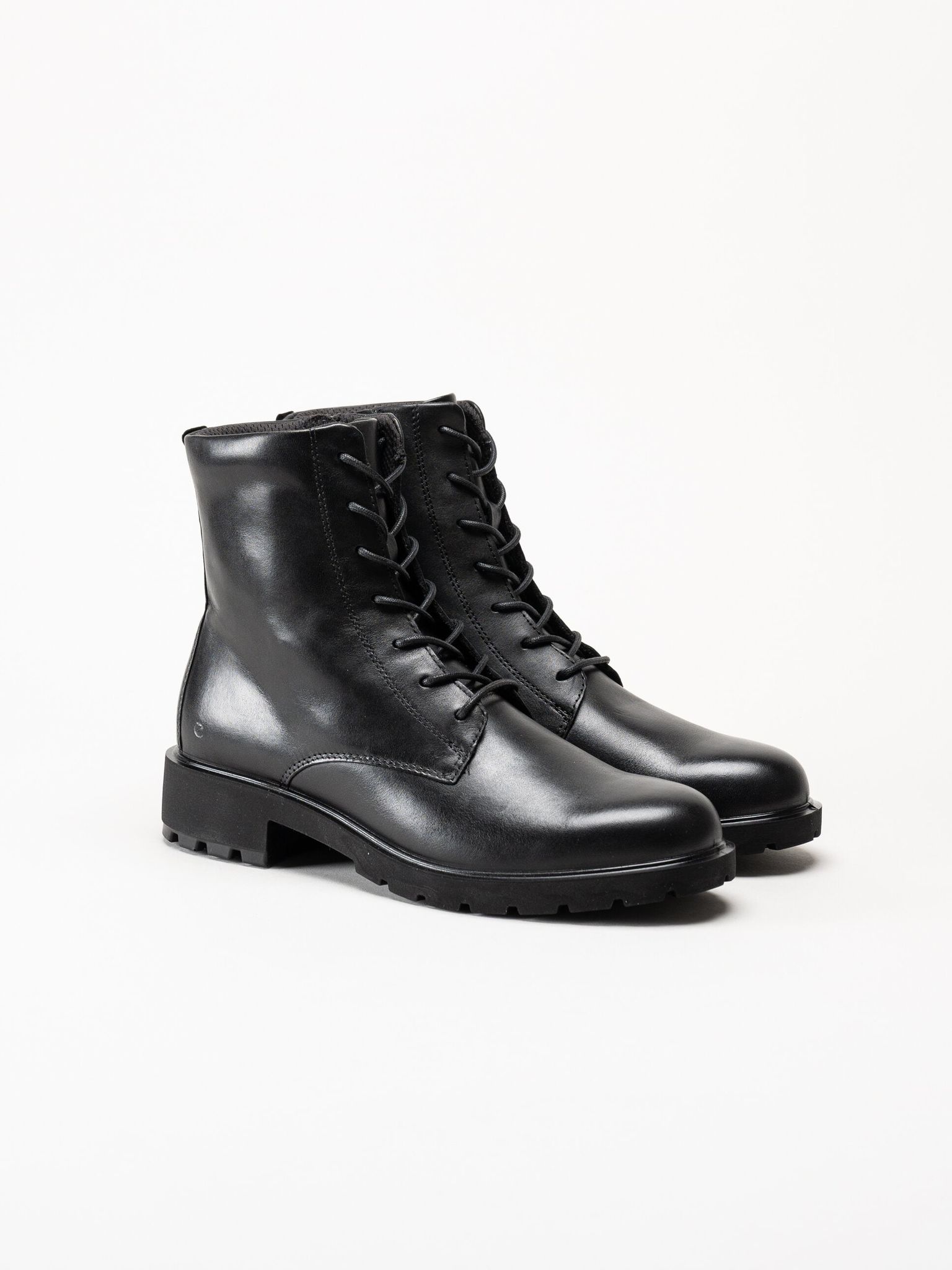 Ecco - Metro Vienna Lace Boot - Svarta kängor i skinn