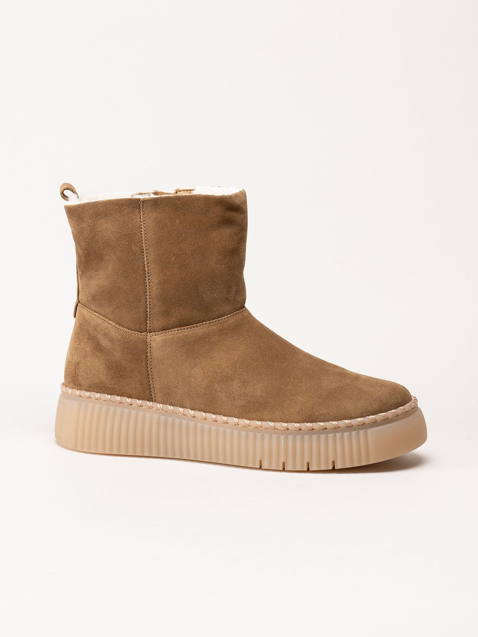 Gabor - Ljusbruna ullfodrade boots i mocka