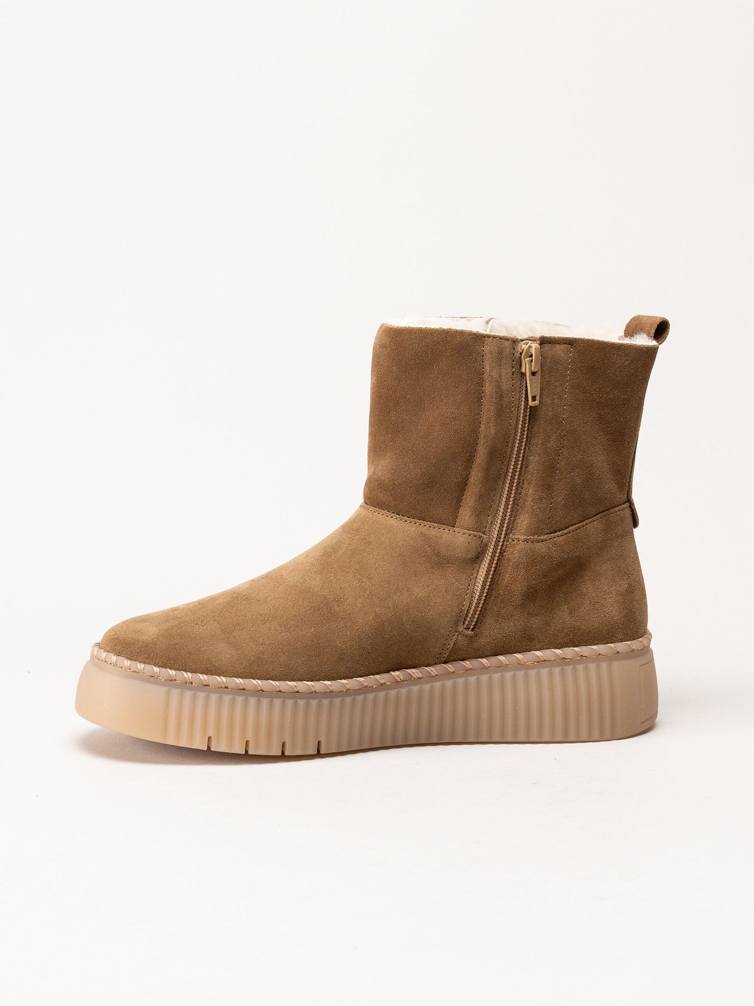 Gabor - Ljusbruna ullfodrade boots i mocka
