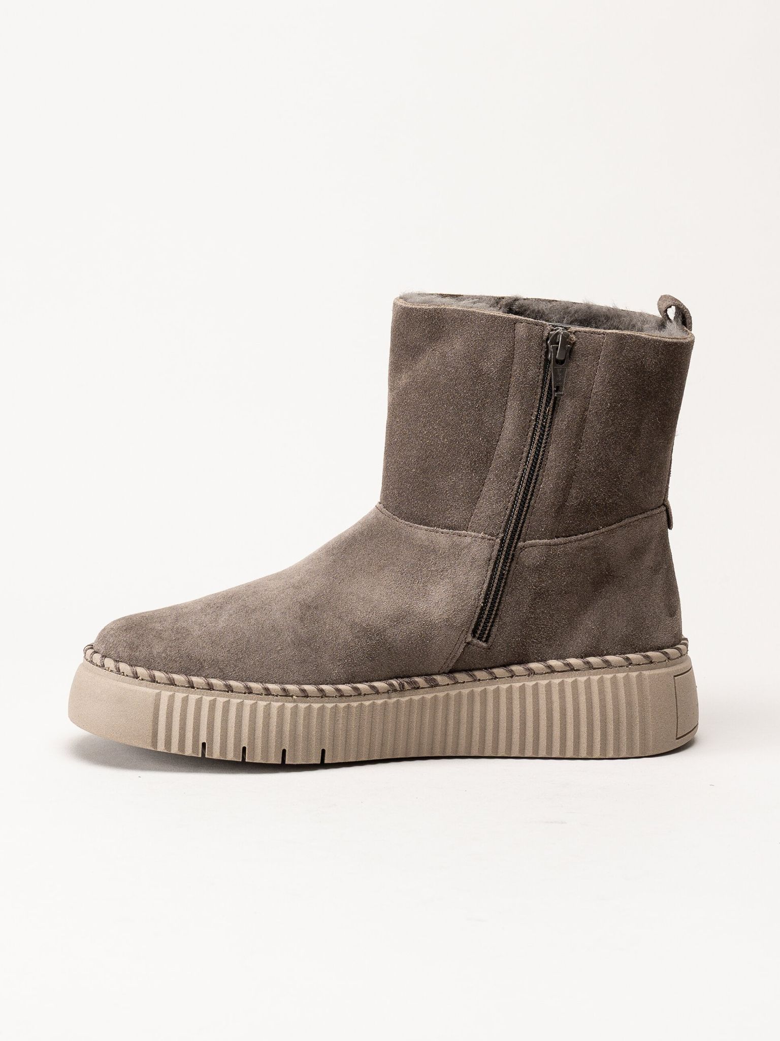 Gabor - Grå ullfodrade boots i mocka