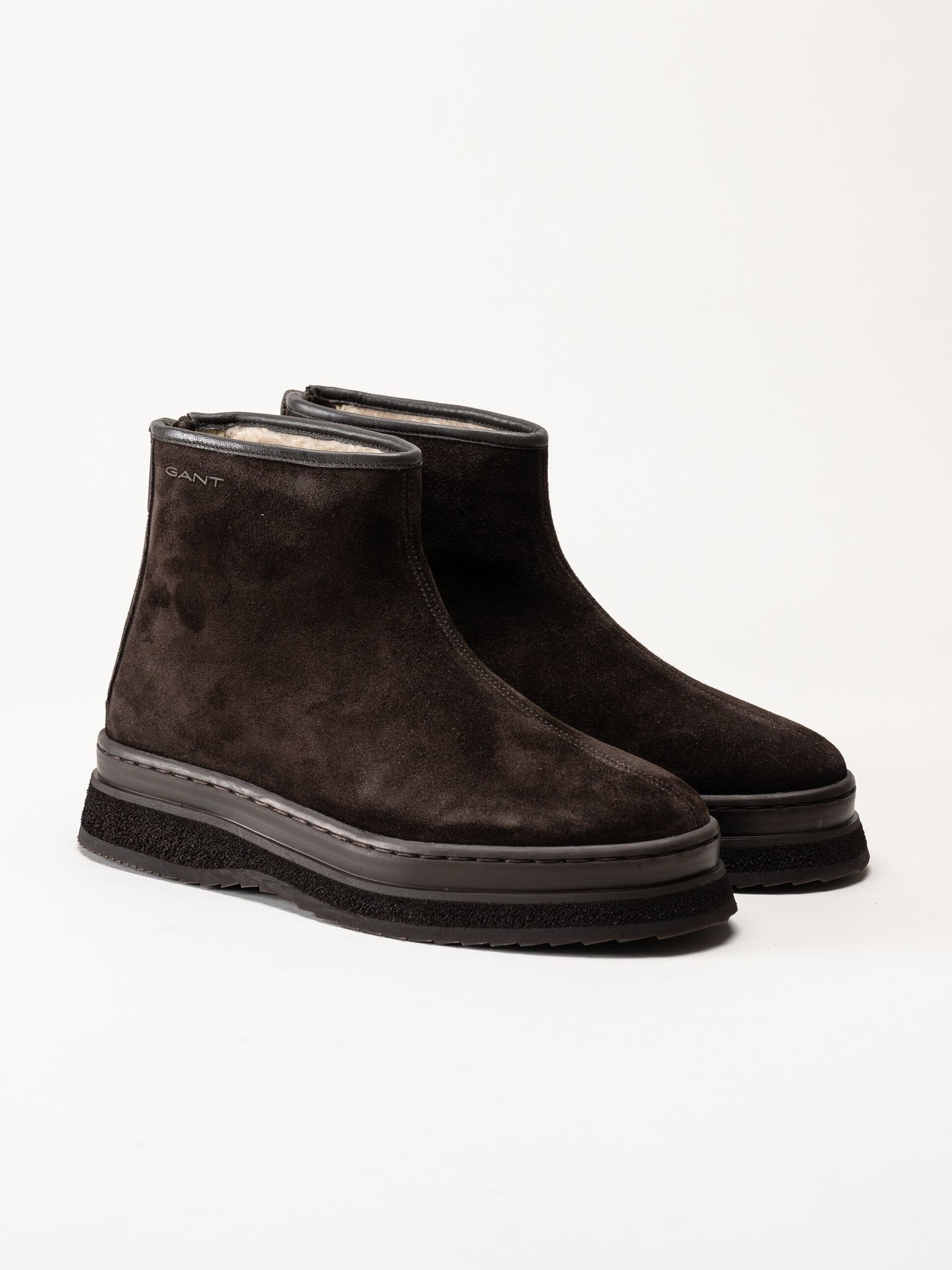 Gant Footwear - Sistown Mid Boot - Mörkbruna varmfodrade boots i mocka