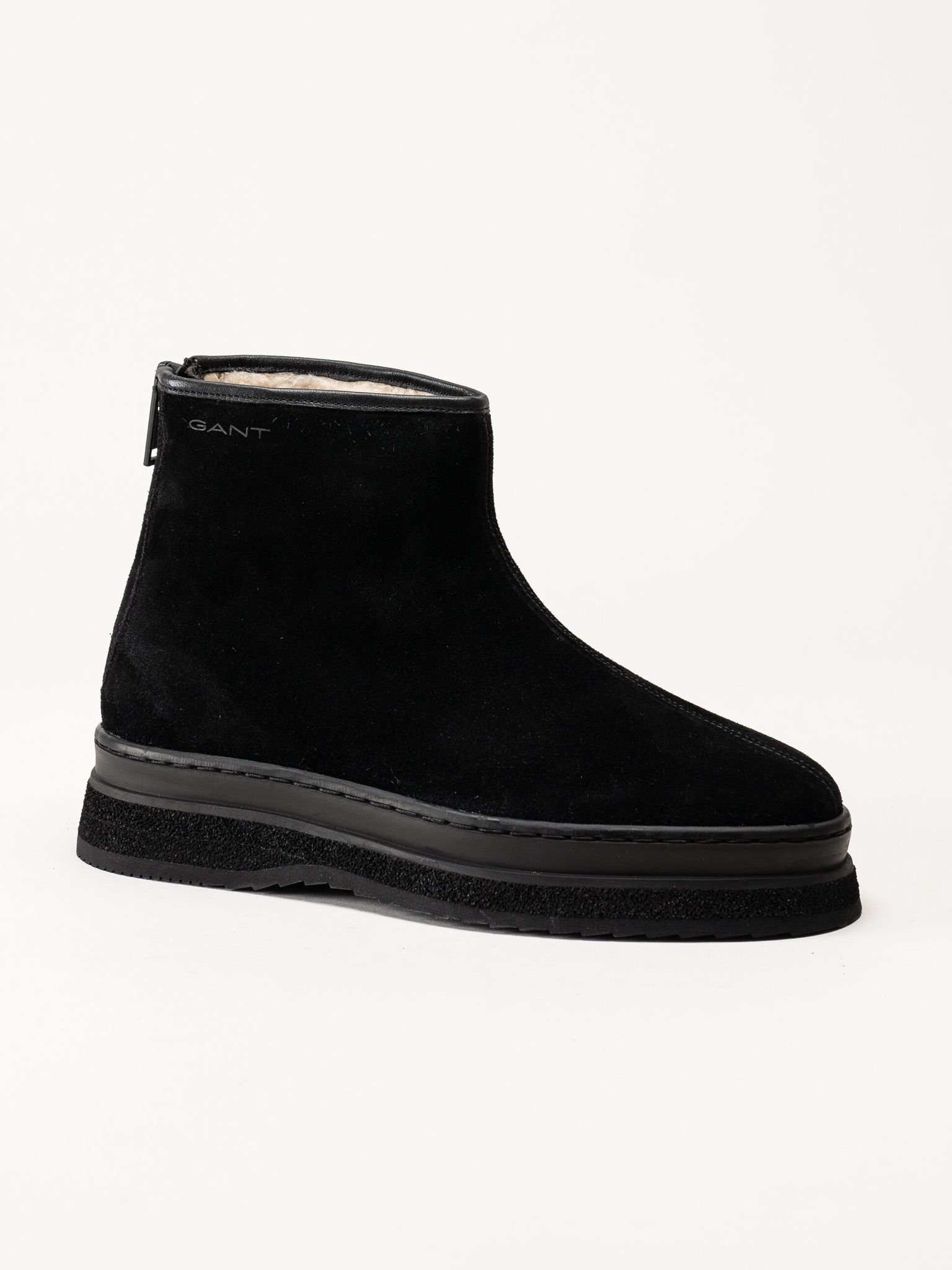 Gant Footwear - Sistown Mid Boot - Svarta varmfodrade boots i mocka