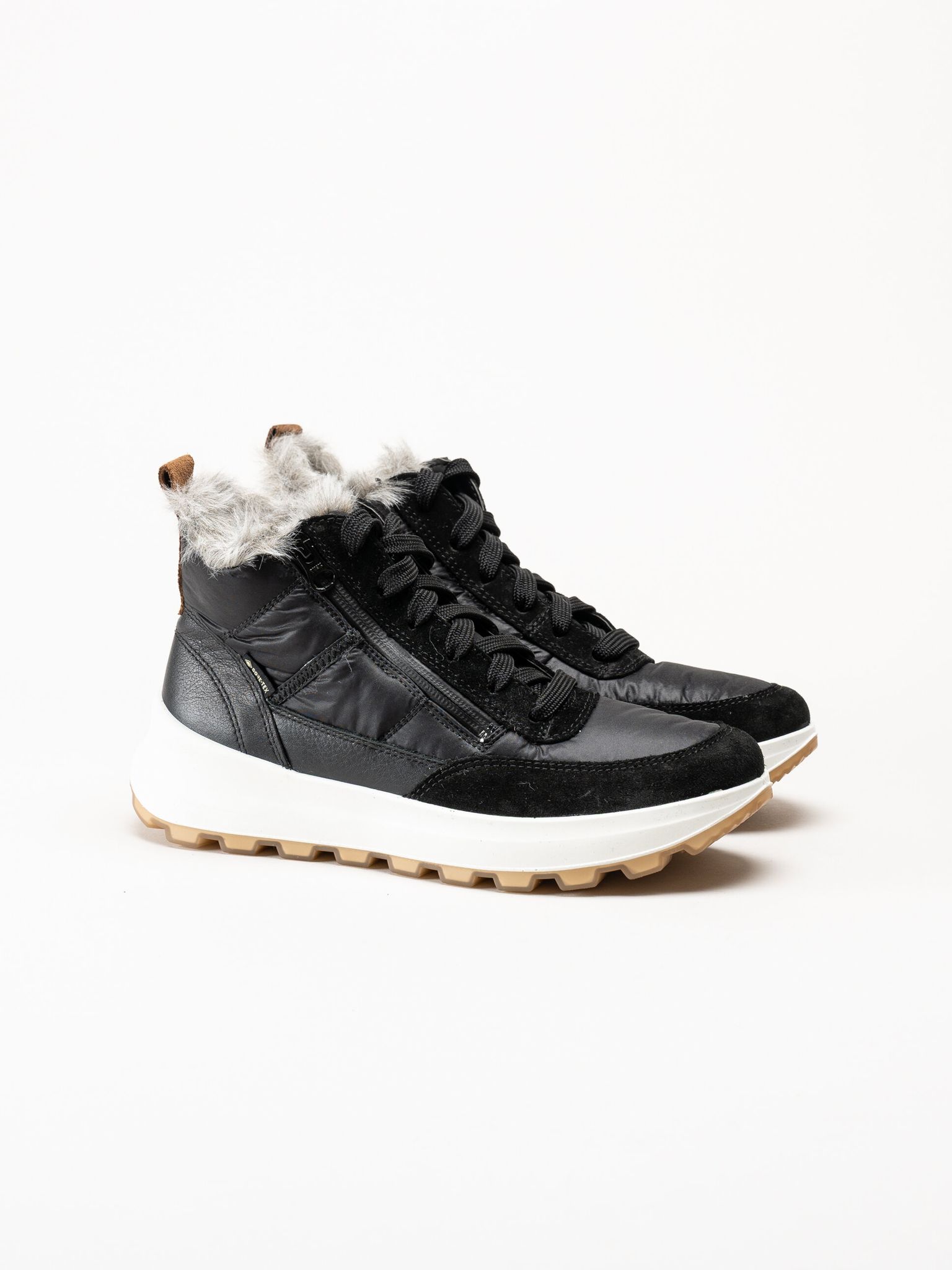 Legero - T4 RUN - Svarta fodrade kängor i skinn