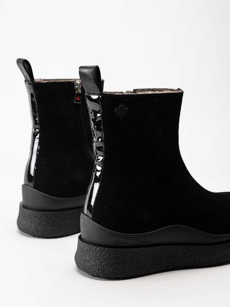 Canada Snow - Mount Meer - Svarta fårskinnsfodrade boots i mocka