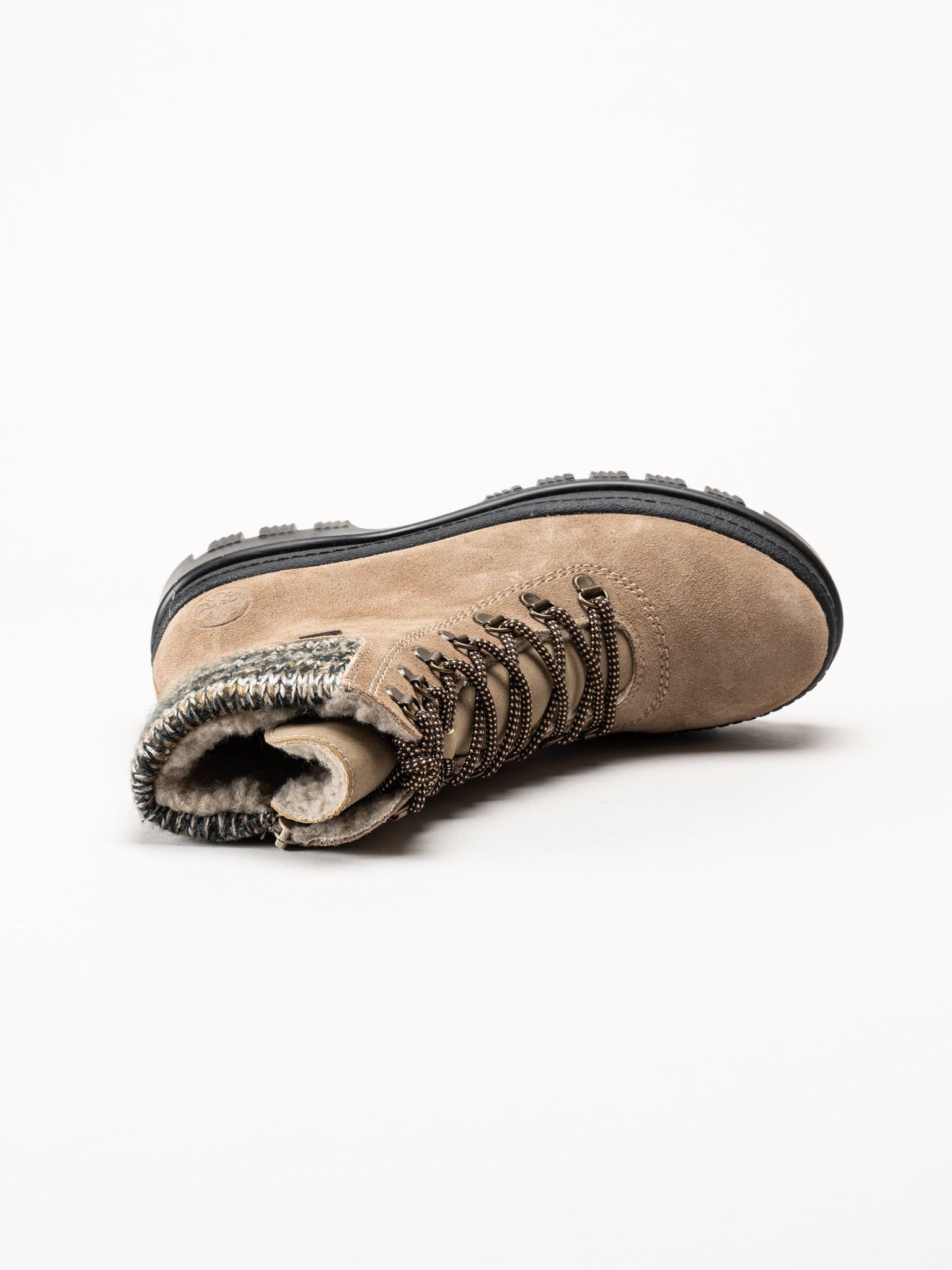 Rieker - Beige broddkängor i mocka