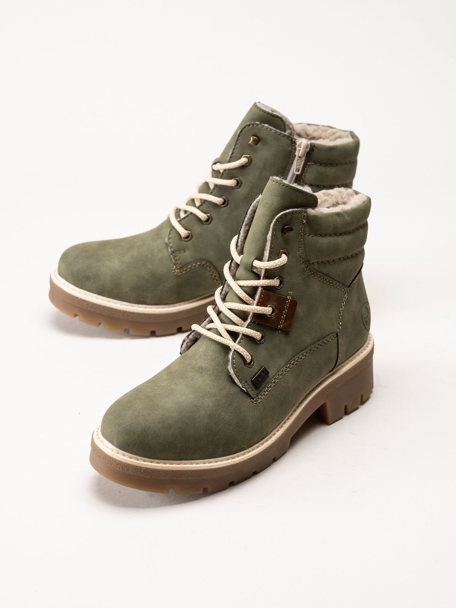 Rieker - Gröna varmfodrade kängor