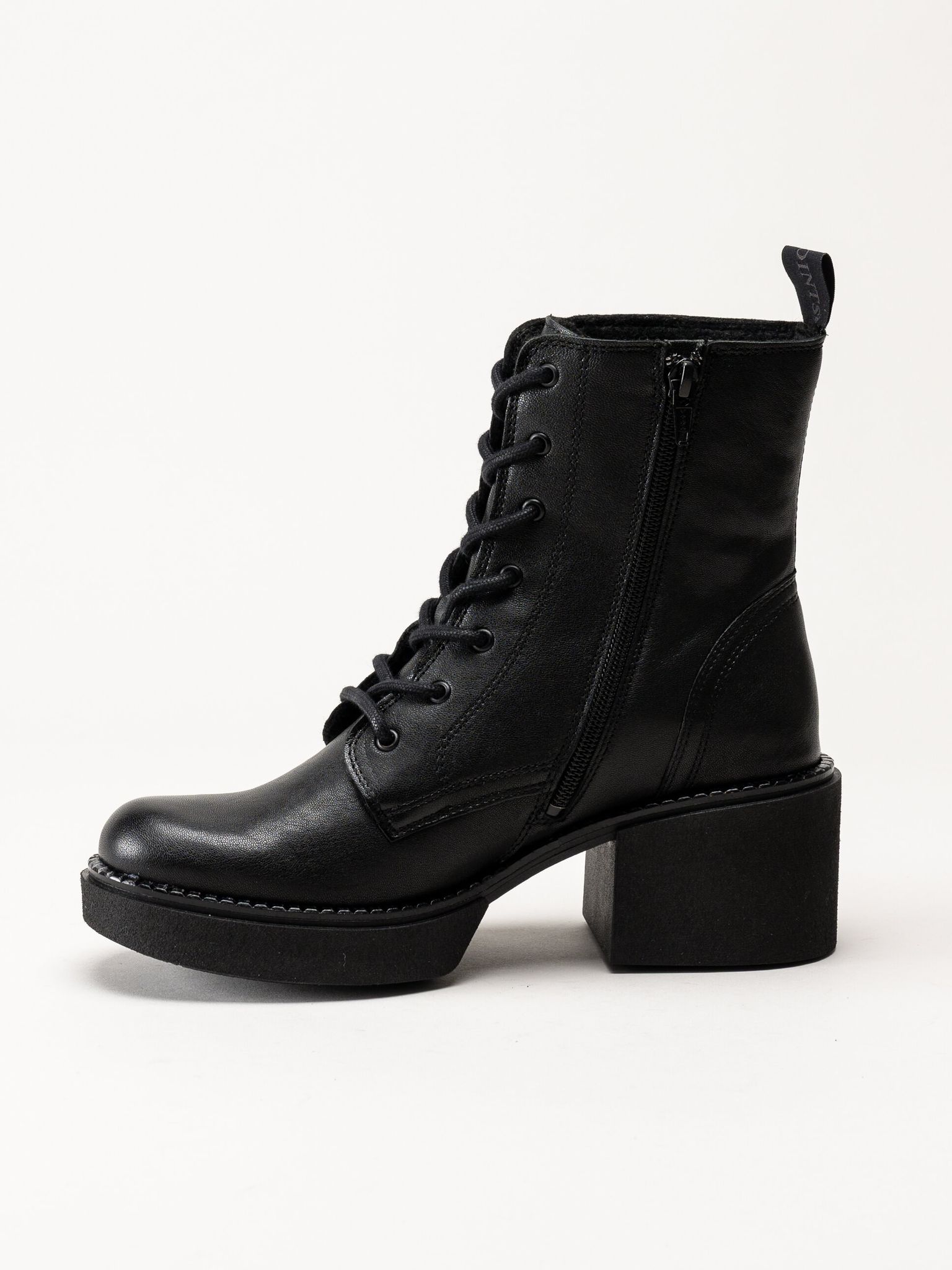 Ten Points - Selma - Svarta skinnkängor med klack