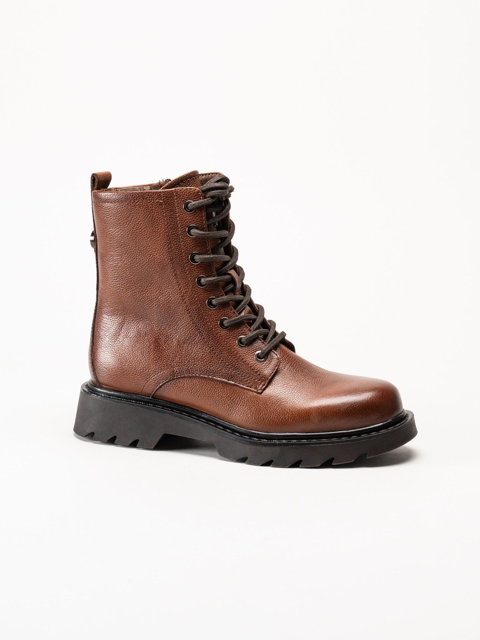 Tamaris - Bruna kängor i skinn