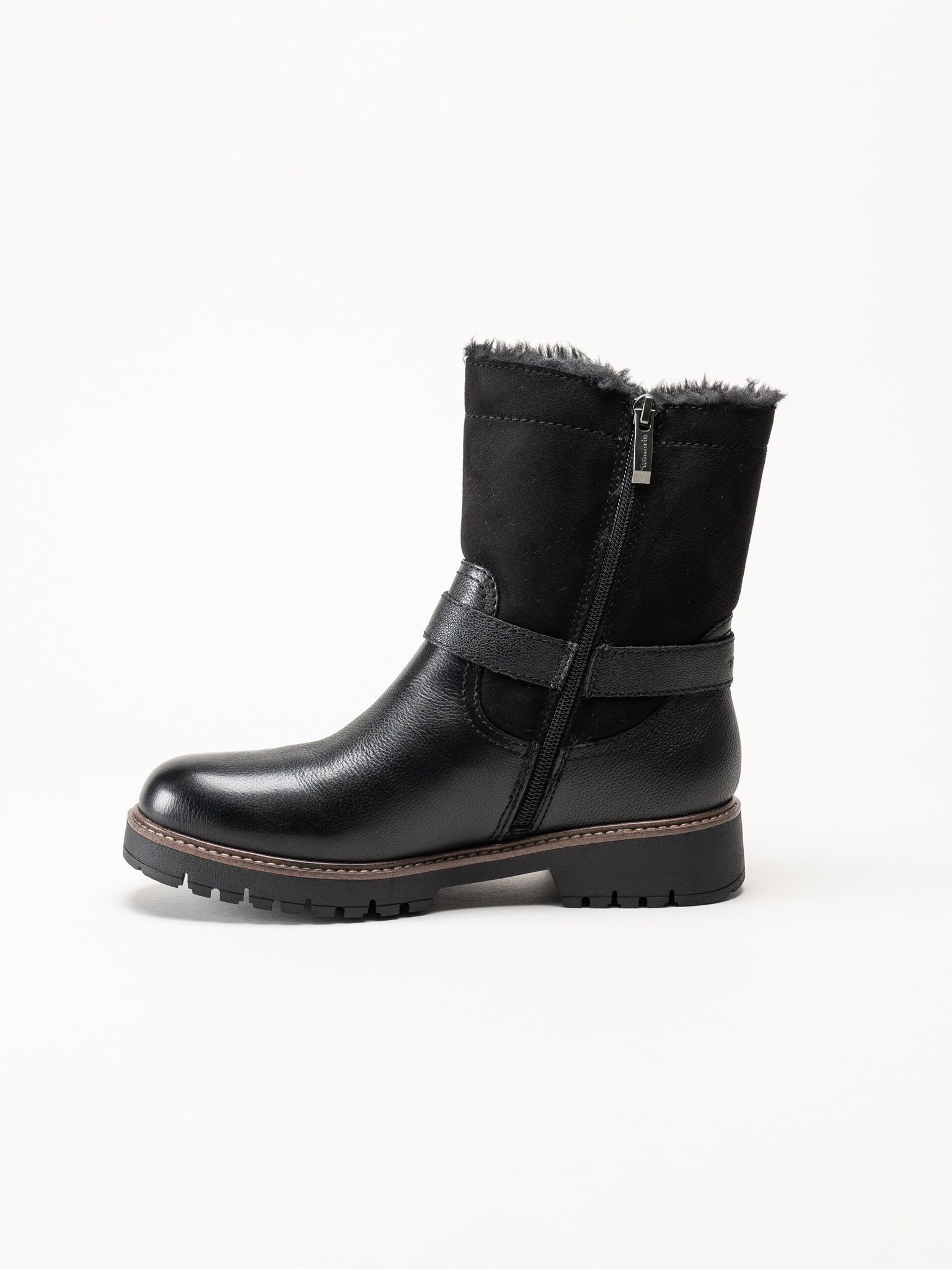 Tamaris - Svarta fodrade bikerboot