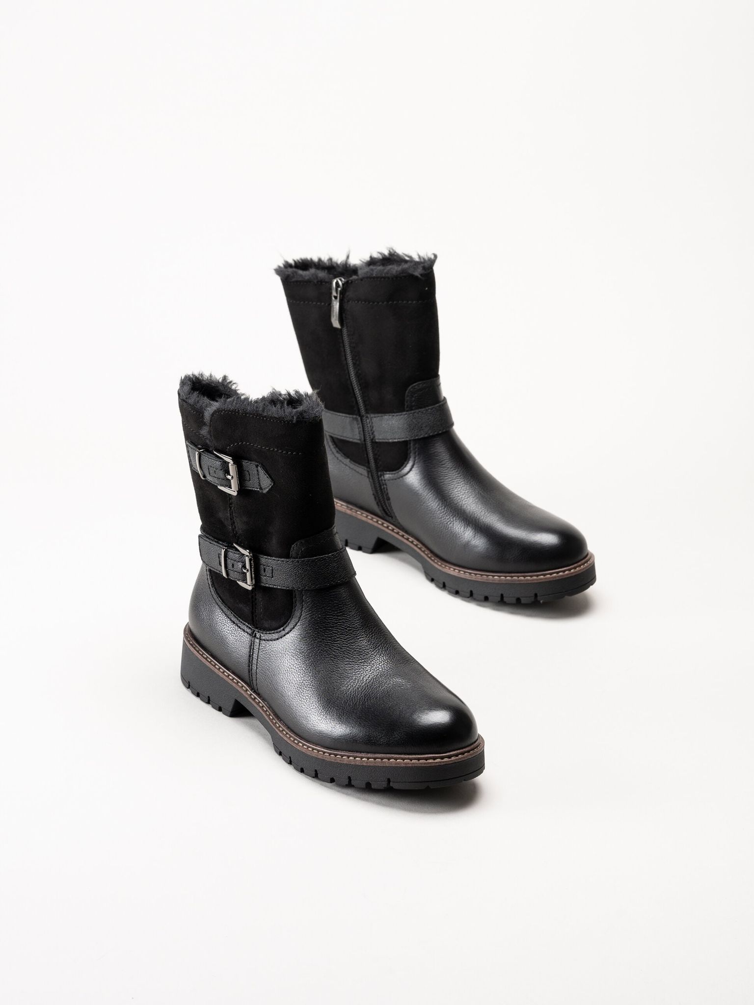 Tamaris - Svarta fodrade bikerboot