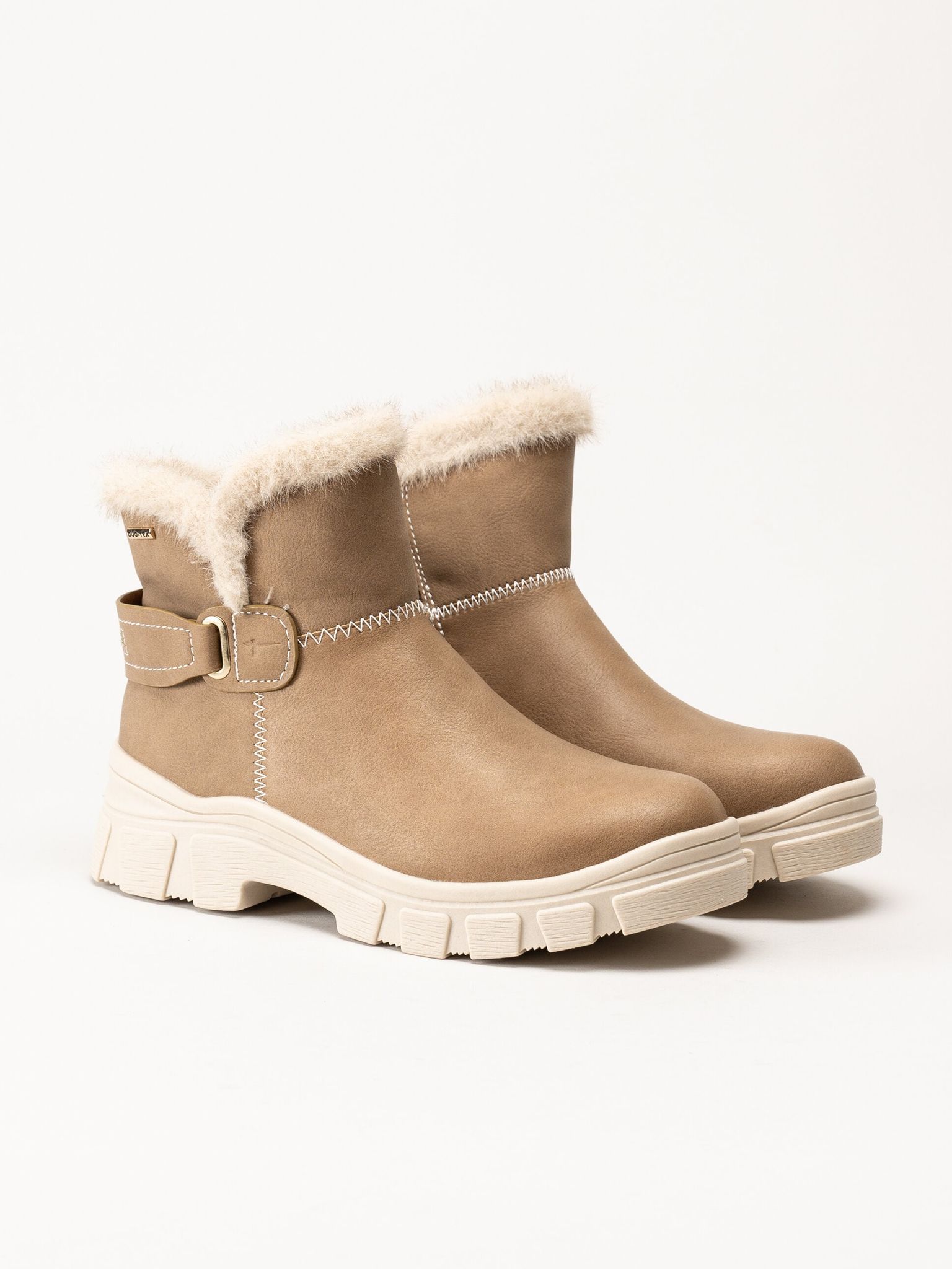 Tamaris - Ljusbruna fodrade boots