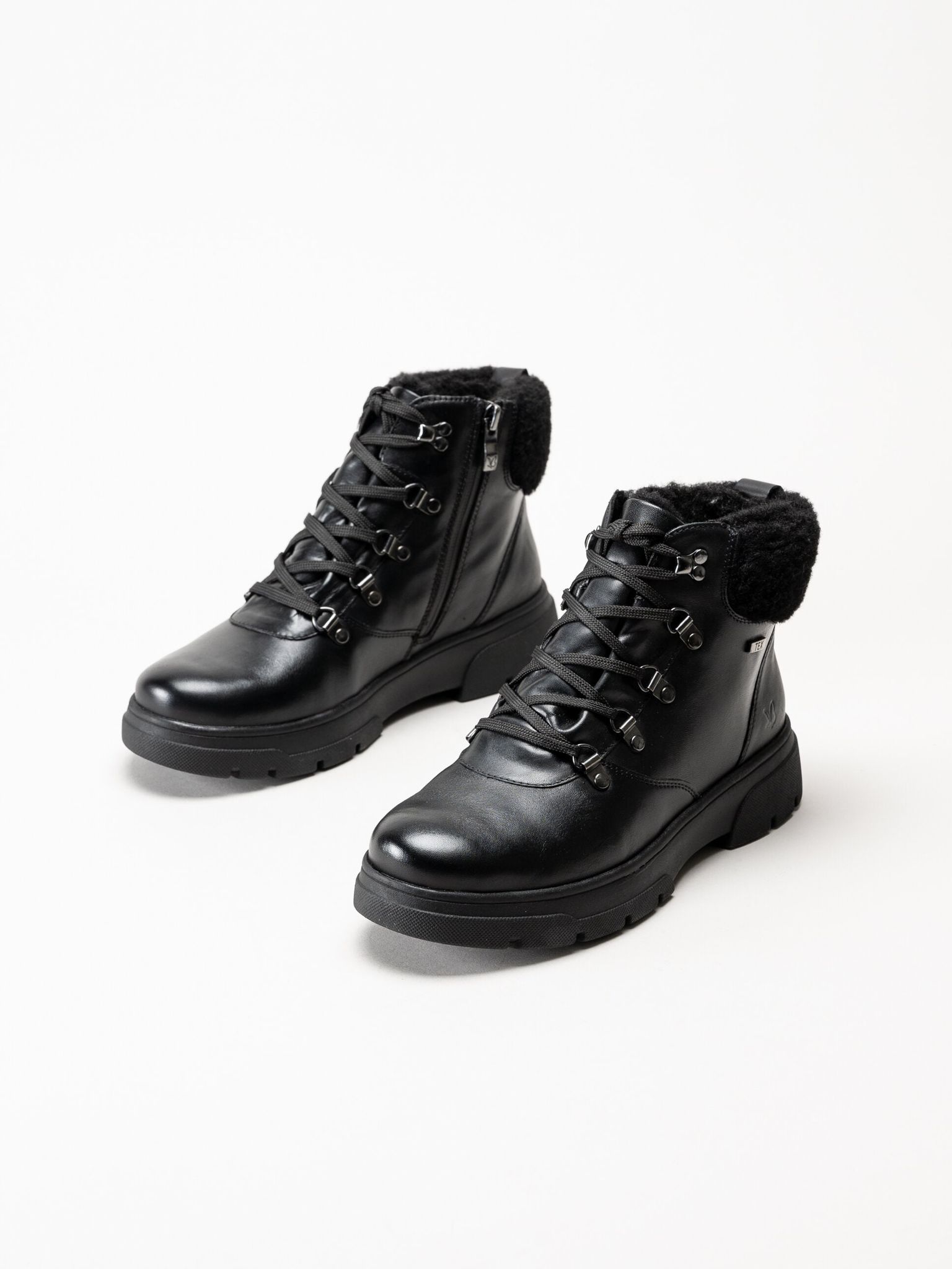 Caprice - Svarta kängor i skinn