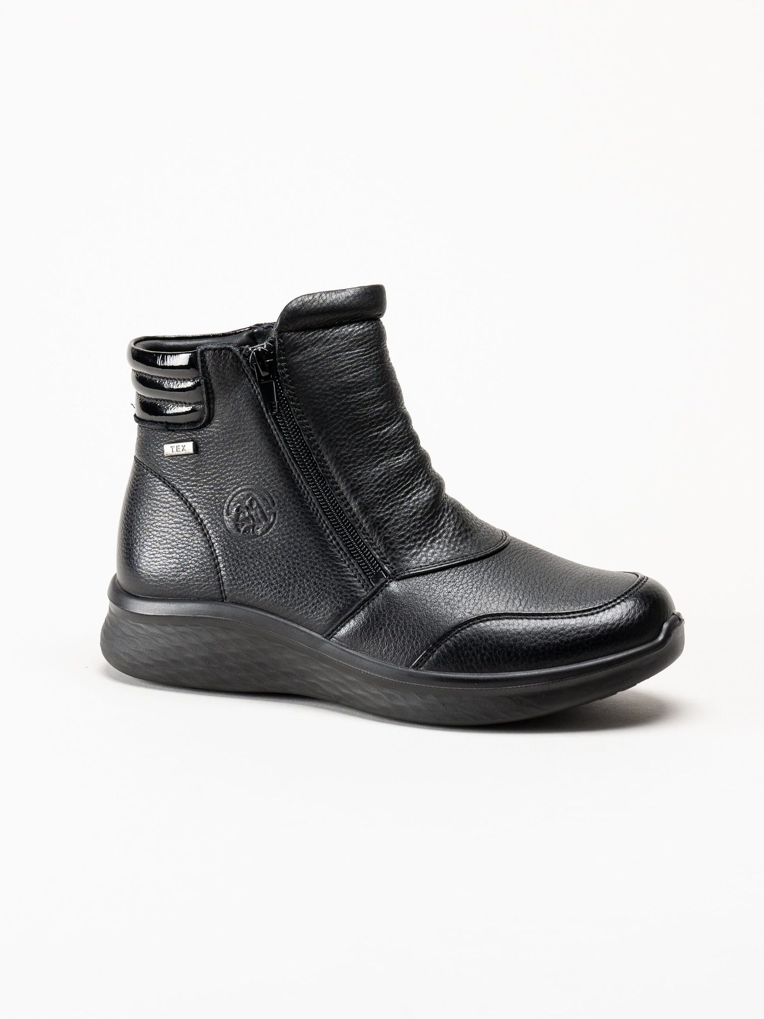 G Comfort - Double Zip - Svarta kängor i skinn