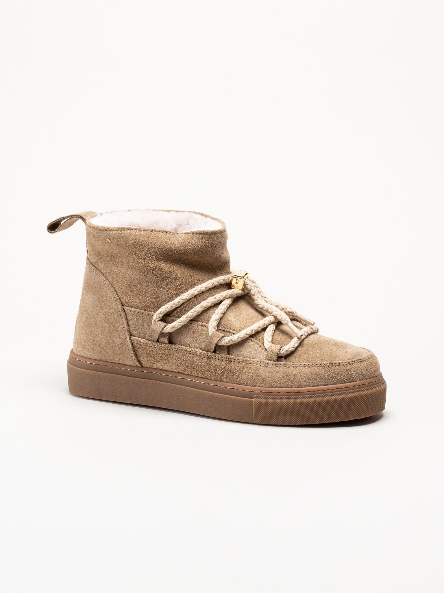Inuikii - Classic Low - Beige fodrade boots i mocka