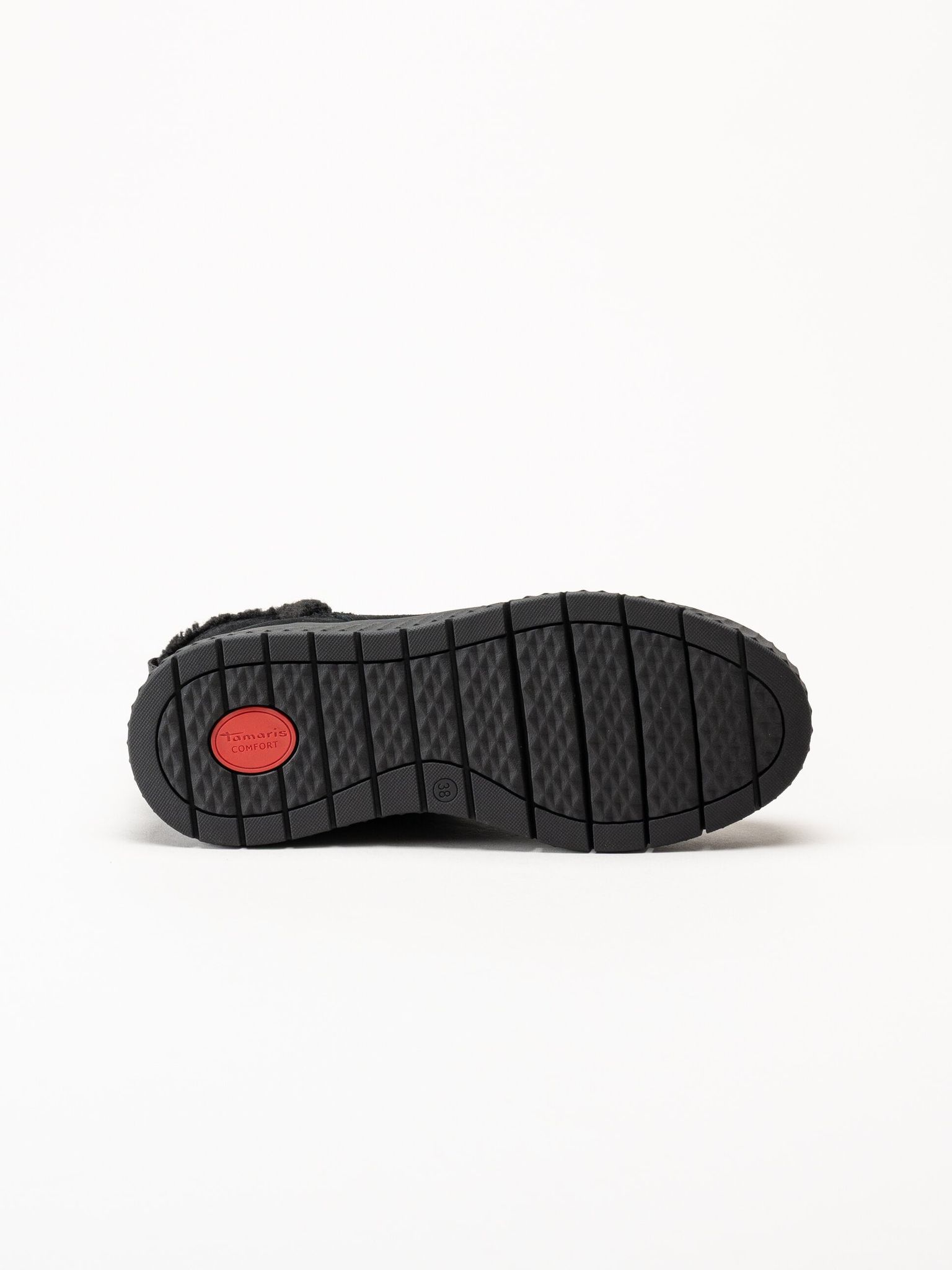 Tamaris Comfort - Svarta step-in boots i mocka