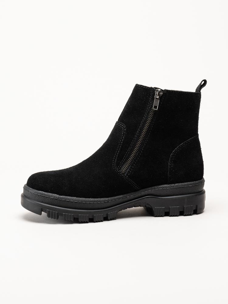 Rieker - Svarta fodrade boots med broddar