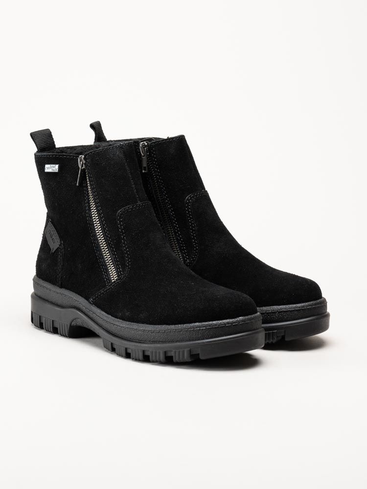 Rieker - Svarta fodrade boots med broddar