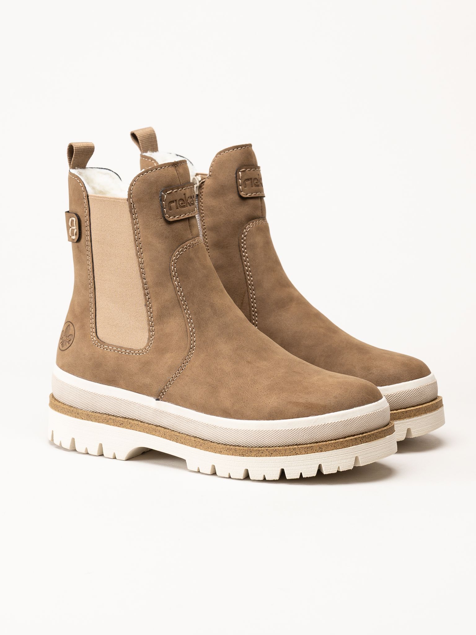 Rieker - Beige fodrade boots