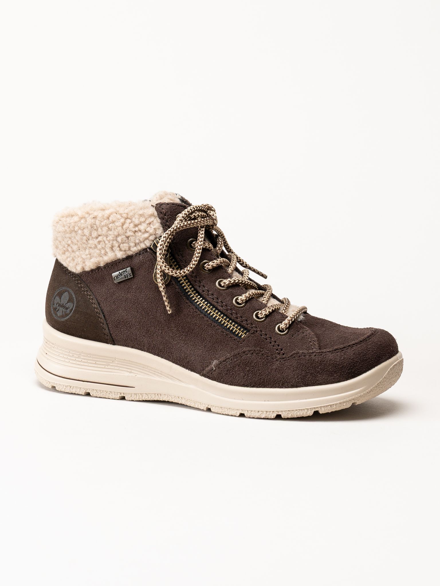 Rieker - Mörkbruna fodrade sneakers
