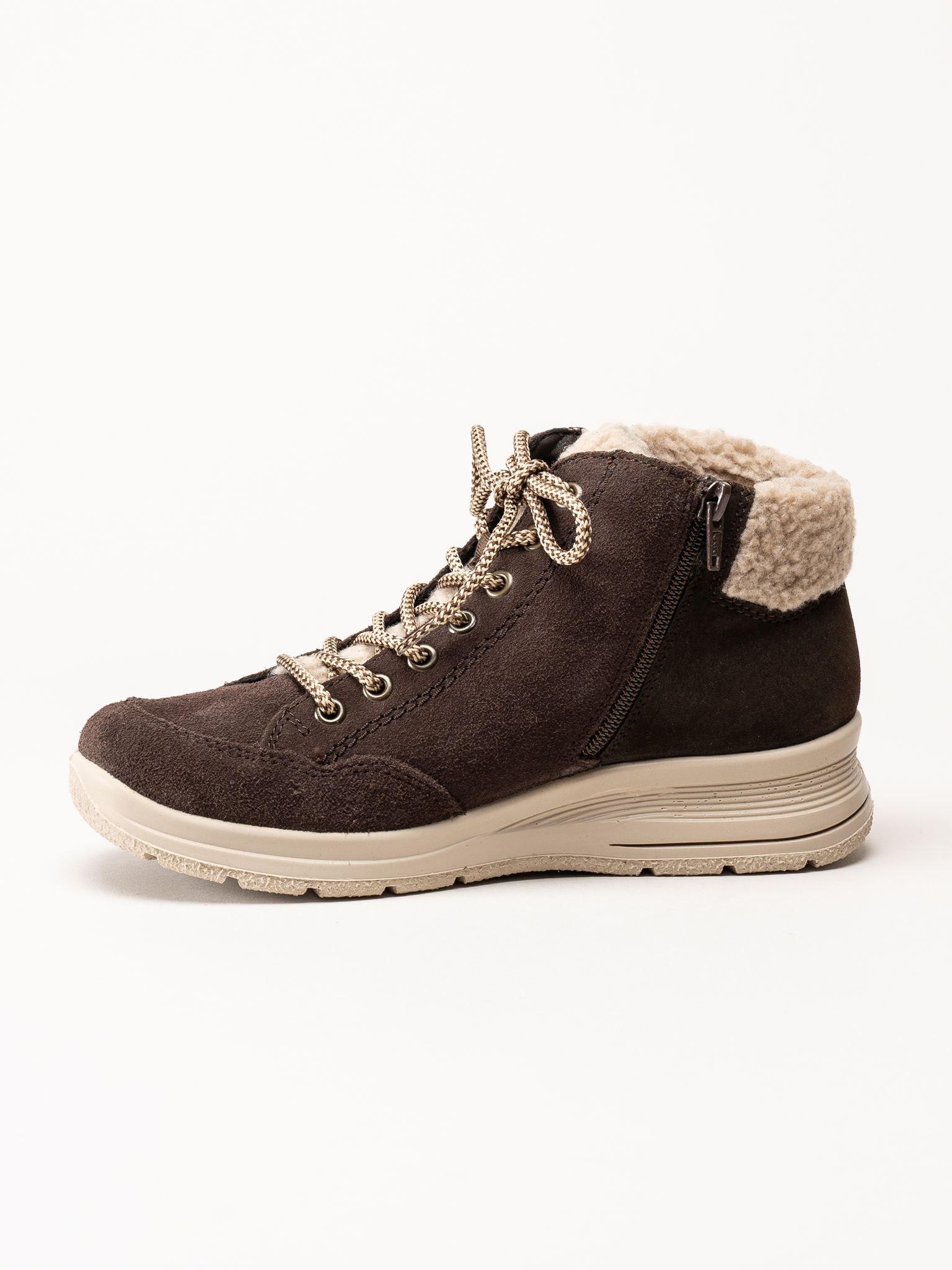 Rieker - Mörkbruna fodrade sneakers